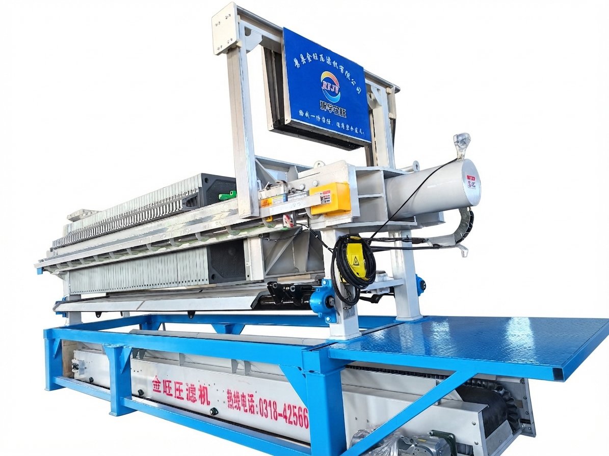 1250 Elevated Frame Filter Press with Integrated Cloth Washing System